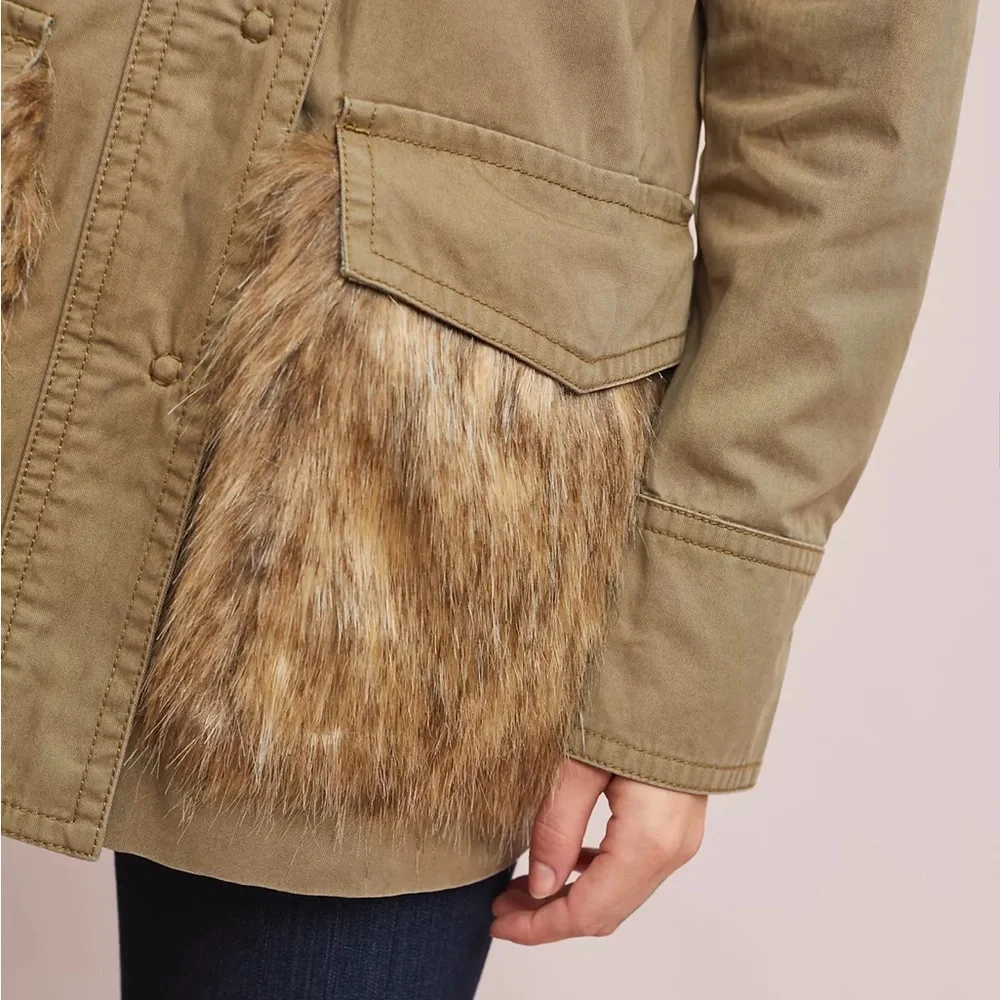 Anthropologie Faux Fur Trimmed Field Parka - Picture 6 of 6